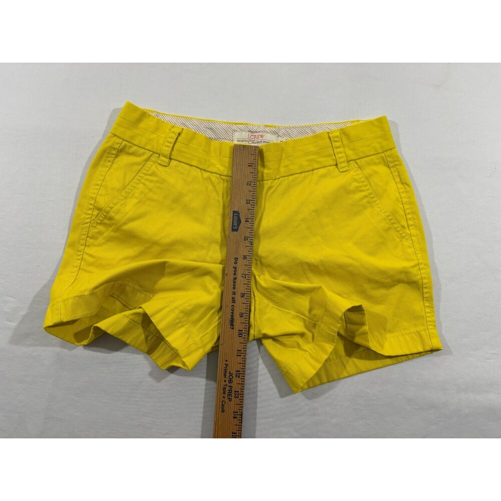 J. Crew Chino Broken In Shorts Womens Yellow 4.5" Cotton Casual Preppy Sz 4 - Picture 4 of 10